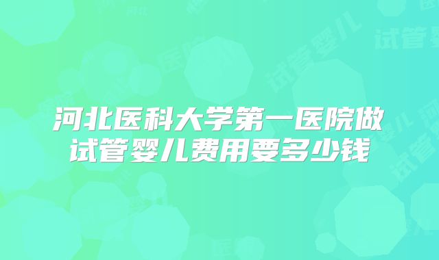 河北医科大学第一医院做试管婴儿费用要多少钱