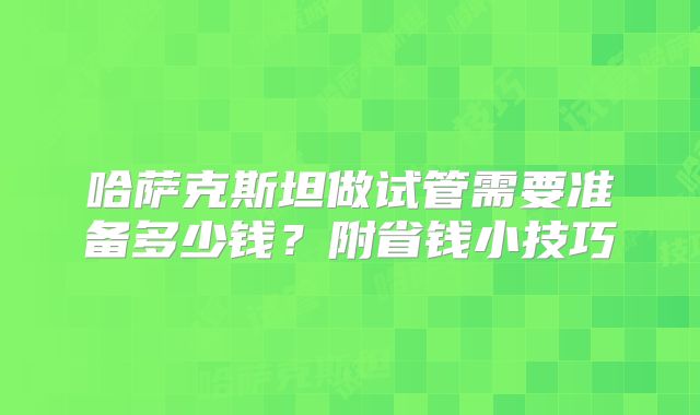 哈萨克斯坦做试管需要准备多少钱?附省钱小技巧