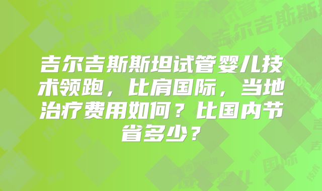 吉尔吉斯斯坦试管婴儿技术领跑，比肩国际，当地治疗费用如何？比国内节省多少？