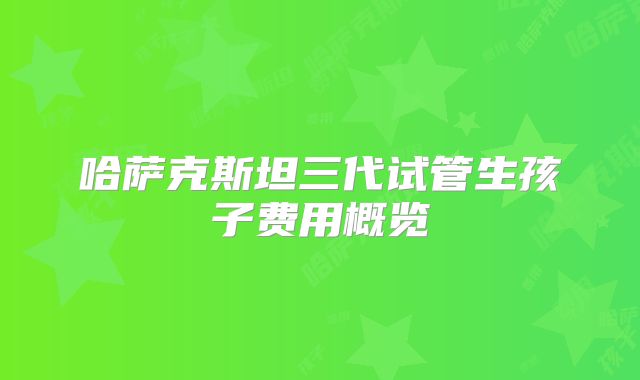 哈萨克斯坦三代试管生孩子费用概览