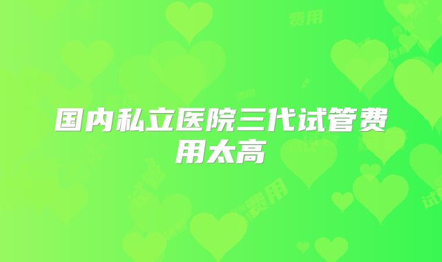国内私立医院三代试管费用太高