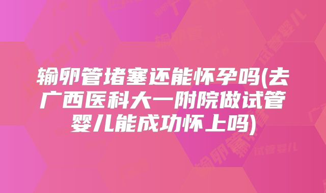 输卵管堵塞还能怀孕吗(去广西医科大一附院做试管婴儿能成功怀上吗)
