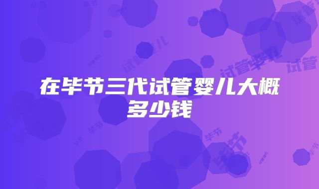 在毕节三代试管婴儿大概多少钱