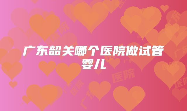 广东韶关哪个医院做试管婴儿