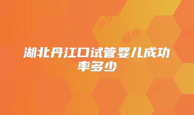 湖北丹江口试管婴儿成功率多少