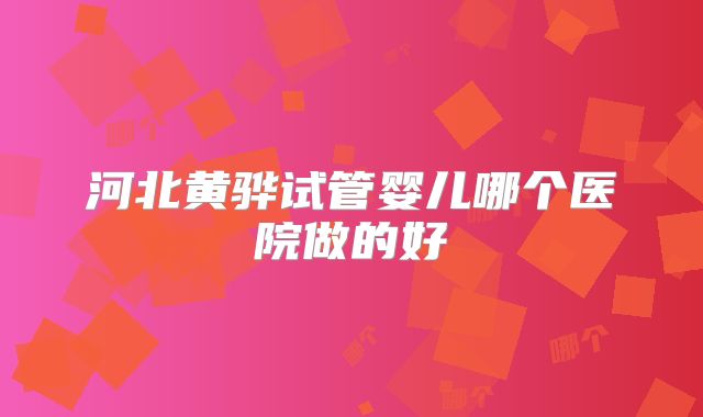 河北黄骅试管婴儿哪个医院做的好