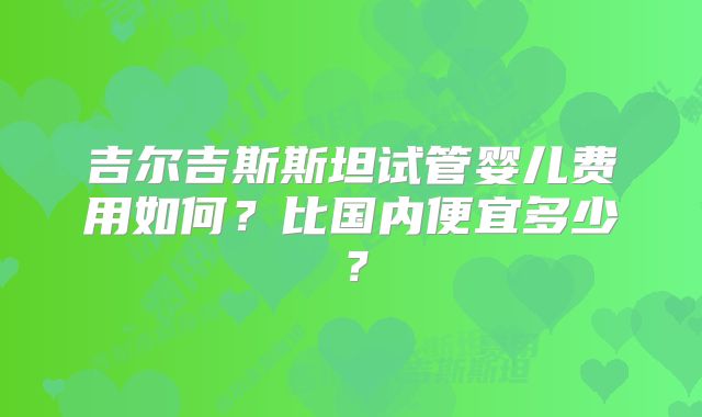 吉尔吉斯斯坦试管婴儿费用如何?比国内便宜多少?