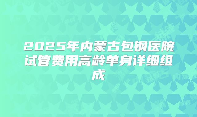 2025年内蒙古包钢医院试管费用高龄单身详细组成