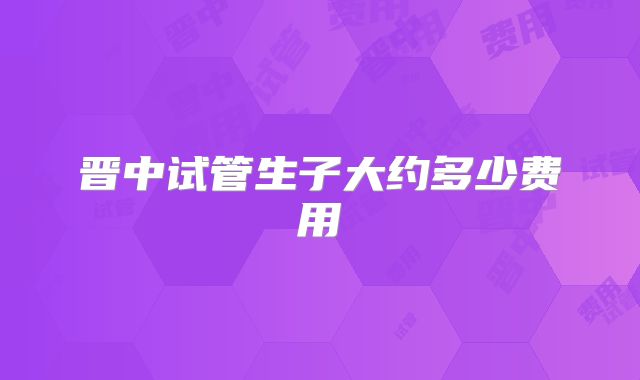 晋中试管生子大约多少费用