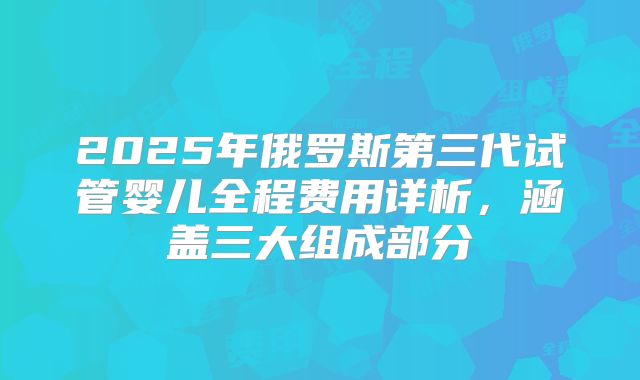 2025年俄罗斯第三代试管婴儿全程费用详析,涵盖三大组成部分