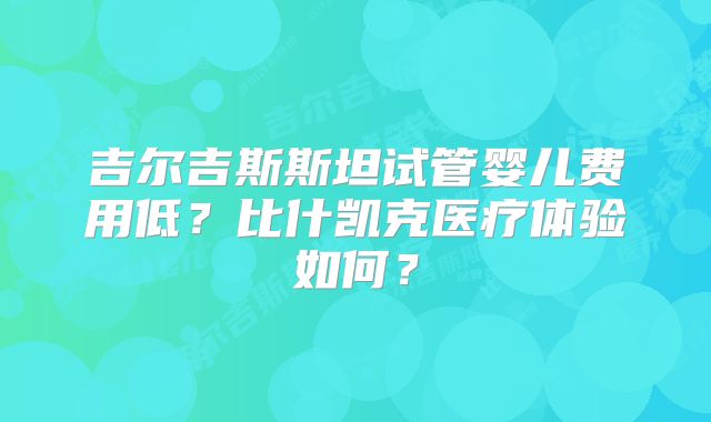 吉尔吉斯斯坦试管婴儿费用低?比什凯克医疗体验如何?