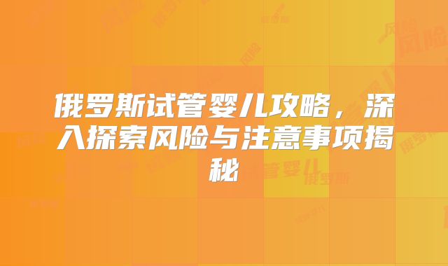 俄罗斯试管婴儿攻略，深入探索风险与注意事项揭秘