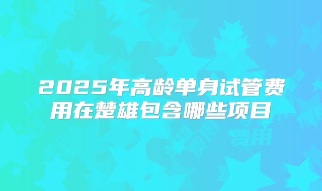 2025年高龄单身试管费用在楚雄包含哪些项目