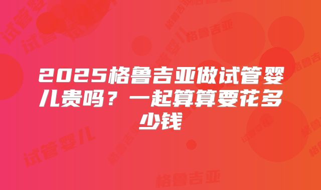 2025格鲁吉亚做试管婴儿贵吗?一起算算要花多少钱
