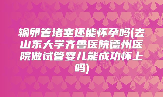 输卵管堵塞还能怀孕吗(去山东大学齐鲁医院德州医院做试管婴儿能成功怀上吗)