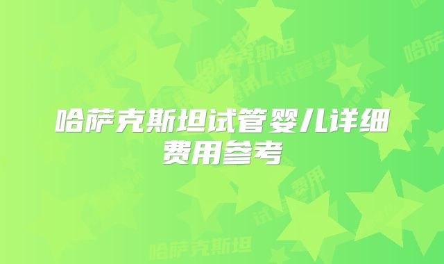 哈萨克斯坦试管婴儿详细费用参考