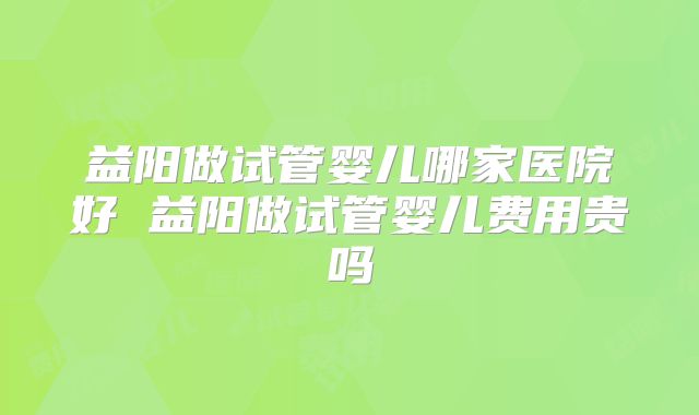 益阳做试管婴儿哪家医院好 益阳做试管婴儿费用贵吗