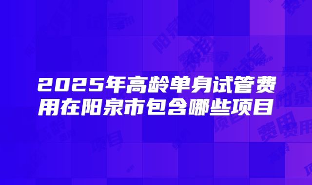 2025年高龄单身试管费用在阳泉市包含哪些项目