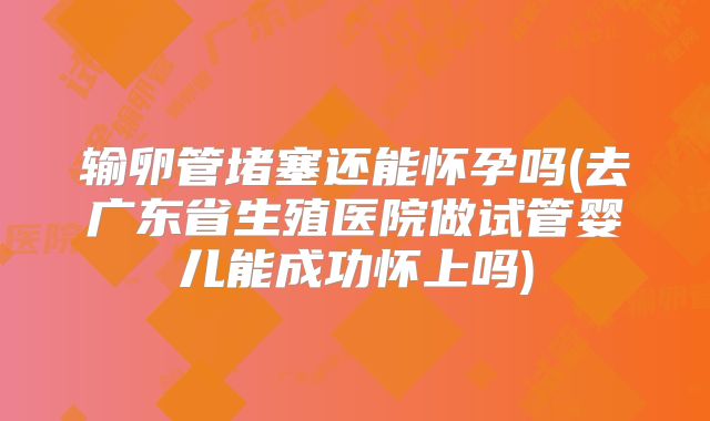 输卵管堵塞还能怀孕吗(去广东省生殖医院做试管婴儿能成功怀上吗)
