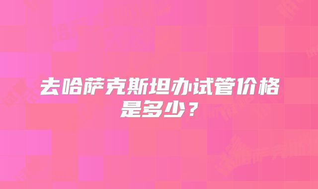 去哈萨克斯坦办试管价格是多少?