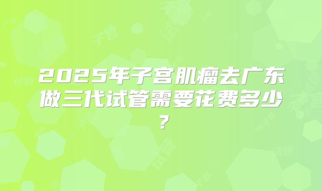 2025年子宫肌瘤去广东做三代试管需要花费多少?