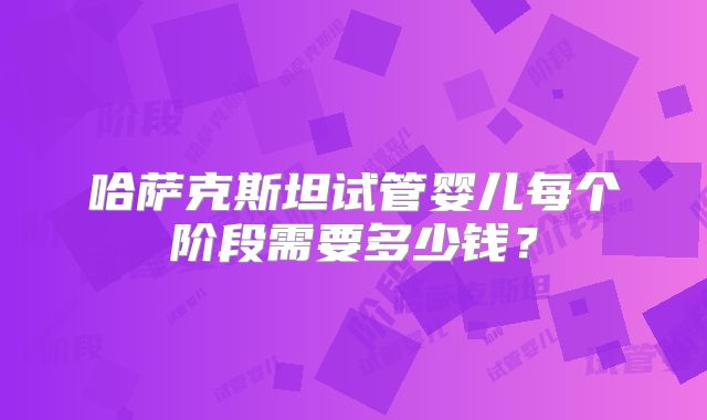 哈萨克斯坦试管婴儿每个阶段需要多少钱?