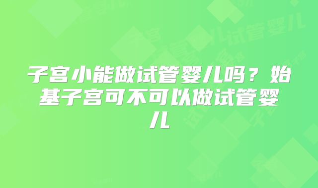 子宫小能做试管婴儿吗?始基子宫可不可以做试管婴儿