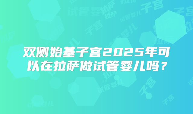 双侧始基子宫2025年可以在拉萨做试管婴儿吗？