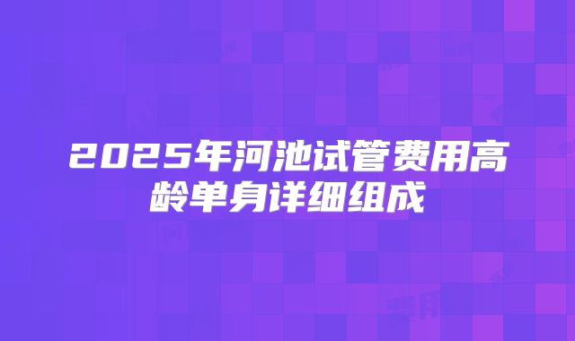 2025年河池试管费用高龄单身详细组成