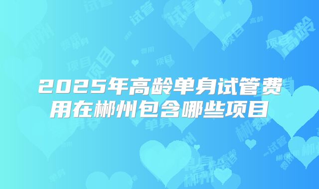 2025年高龄单身试管费用在郴州包含哪些项目