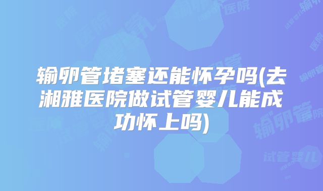 输卵管堵塞还能怀孕吗(去湘雅医院做试管婴儿能成功怀上吗)
