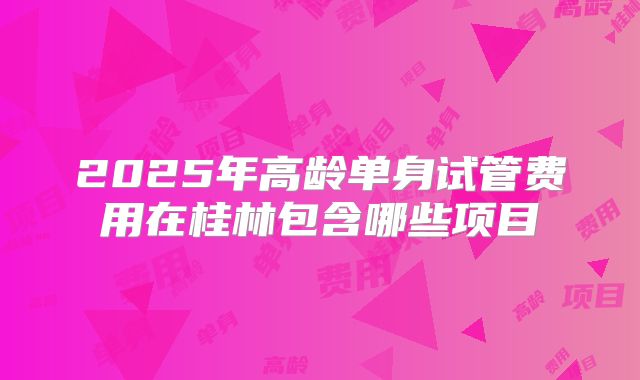 2025年高龄单身试管费用在桂林包含哪些项目