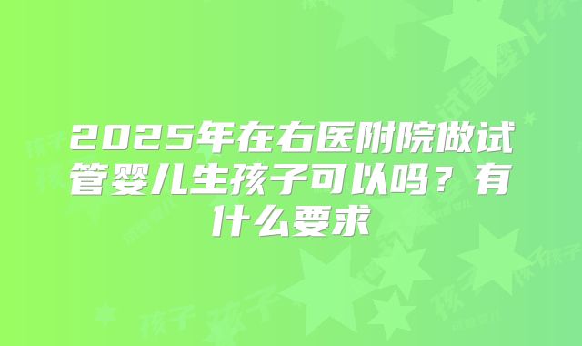 2025年在右医附院做试管婴儿生孩子可以吗？有什么要求