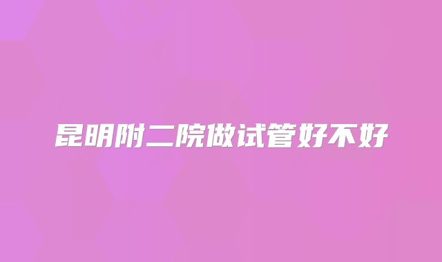 昆明附二院做试管好不好