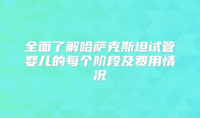 全面了解哈萨克斯坦试管婴儿的每个阶段及费用情况