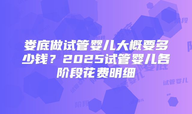 娄底做试管婴儿大概要多少钱?2025试管婴儿各阶段花费明细