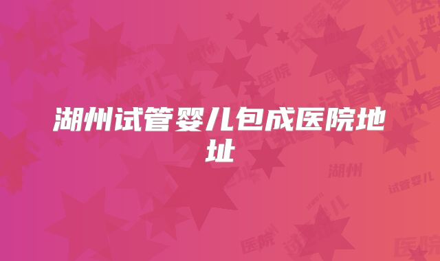 湖州试管婴儿包成医院地址