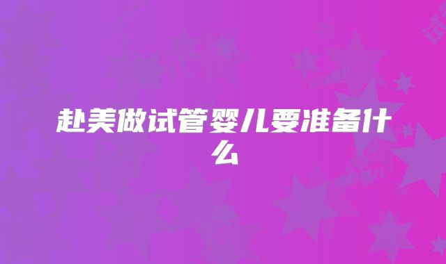 赴美做试管婴儿要准备什么