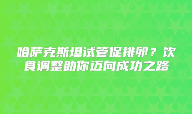 哈萨克斯坦试管促排卵？饮食调整助你迈向成功之路