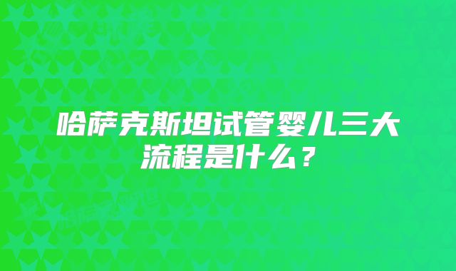 哈萨克斯坦试管婴儿三大流程是什么？