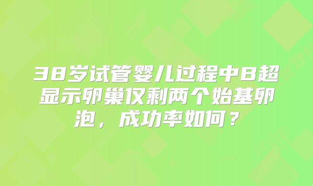 38岁试管婴儿过程中B超显示卵巢仅剩两个始基卵泡,成功率如何?