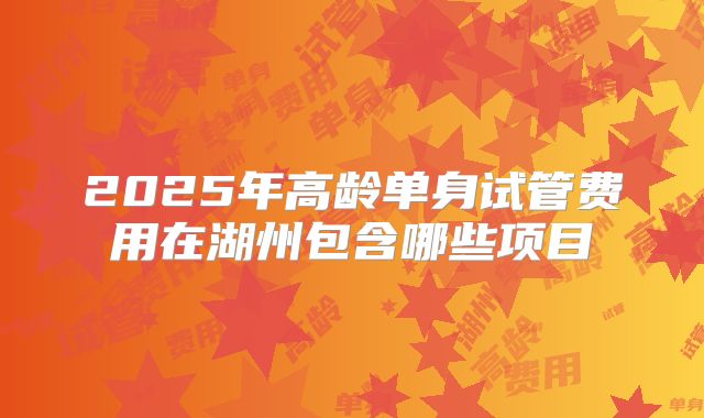 2025年高龄单身试管费用在湖州包含哪些项目
