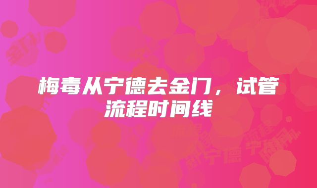 梅毒从宁德去金门，试管流程时间线