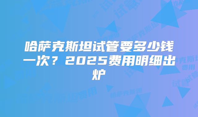 哈萨克斯坦试管要多少钱一次?2025费用明细出炉