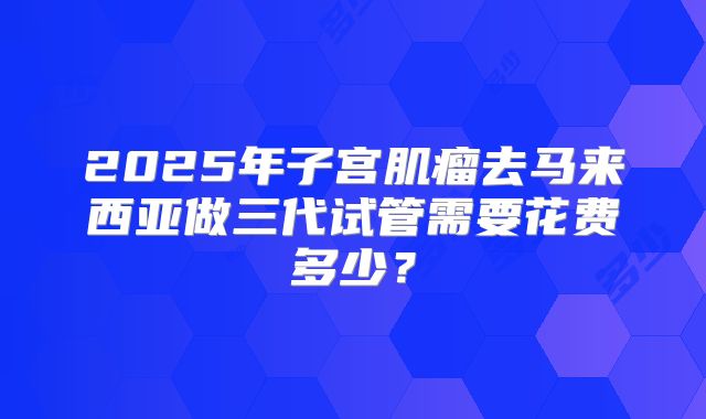 2025年子宫肌瘤去马来西亚做三代试管需要花费多少？