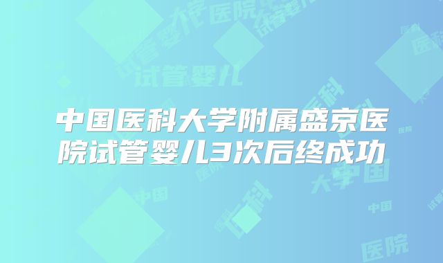 中国医科大学附属盛京医院试管婴儿3次后终成功