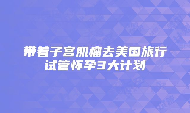 带着子宫肌瘤去美国旅行试管怀孕3大计划