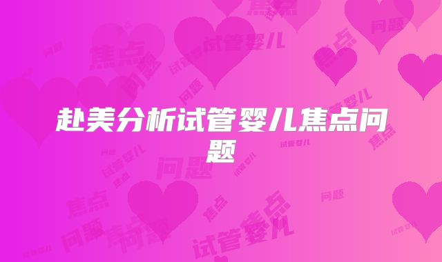 赴美分析试管婴儿焦点问题