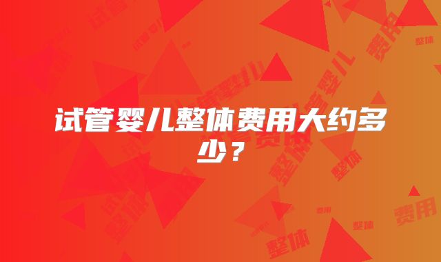 试管婴儿整体费用大约多少?