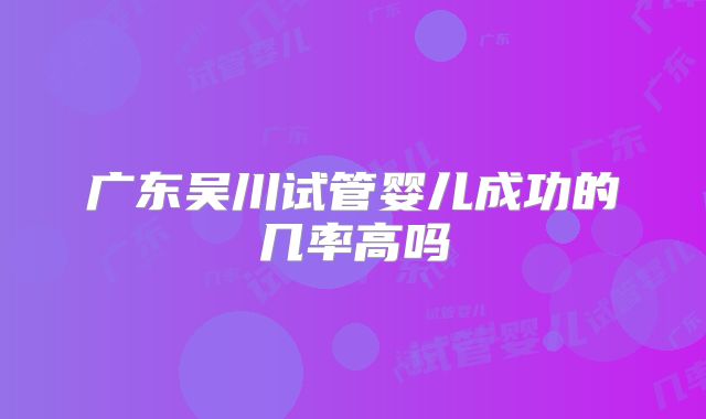 广东吴川试管婴儿成功的几率高吗